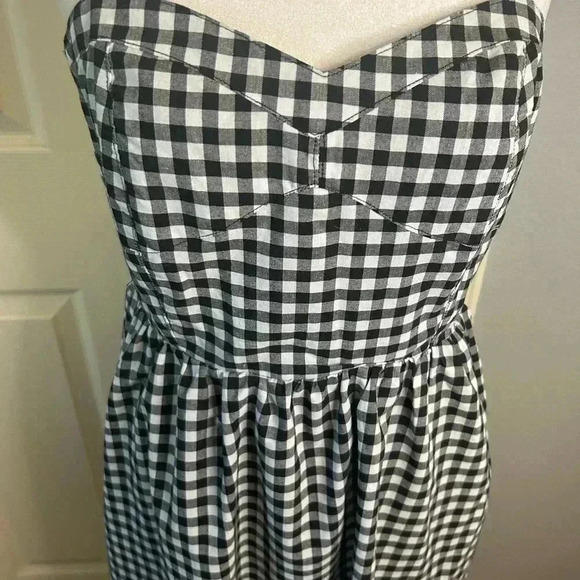 🖤🤍”Daphnea Paris” Black/White Checkered Midi Sundress w/ Pockets Size M🖤🤍 - Picture 3 of 13